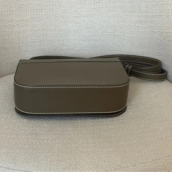 DeMellier Dark Olive Crossbody / Shoulder Smooth Leather Bag with Gold Hardware - Picture 6 of 11